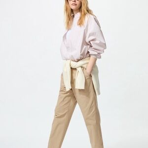 Uniqlo Cotton Relaxed Ankle Pants - Beige, XS